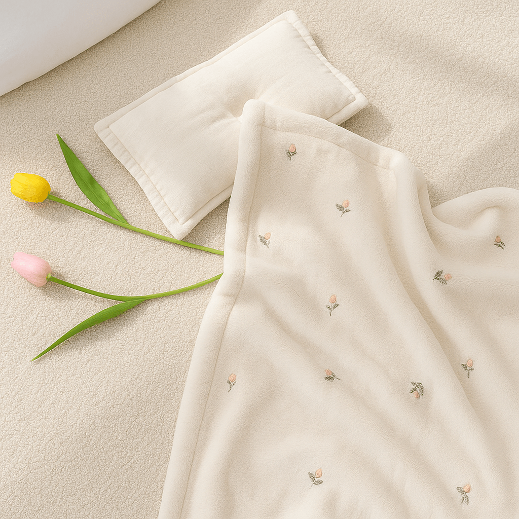 Couverture bébé avec des motifs de fleur