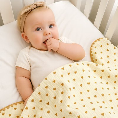 bébé étendu avec la couverture bébé