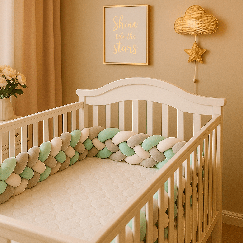 tour de lit bebe dans un berceau dans un chambre ensoleillé