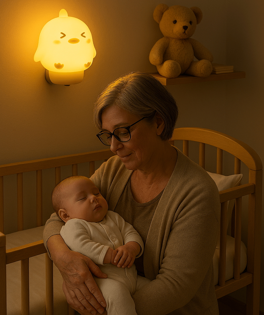 Veilleuse Bébé - SweetDream - grand-mère endors sa petite fille