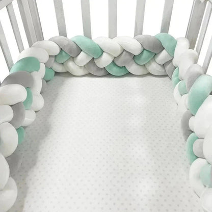 TOUR DE LIT BEBE - CozyKnot™ - Vert Blanc - Rêves des tout - petits