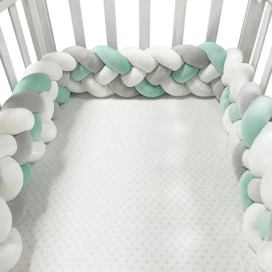 TOUR DE LIT BEBE - CozyKnot™ - Vert Blanc - Rêves des tout - petits