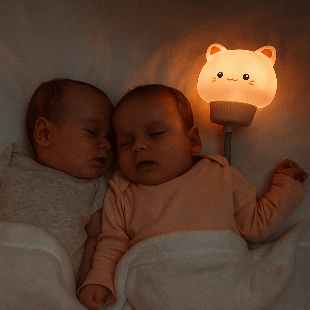 Veilleuse bébé - SweetDream - des jumeaux dorment sereinement